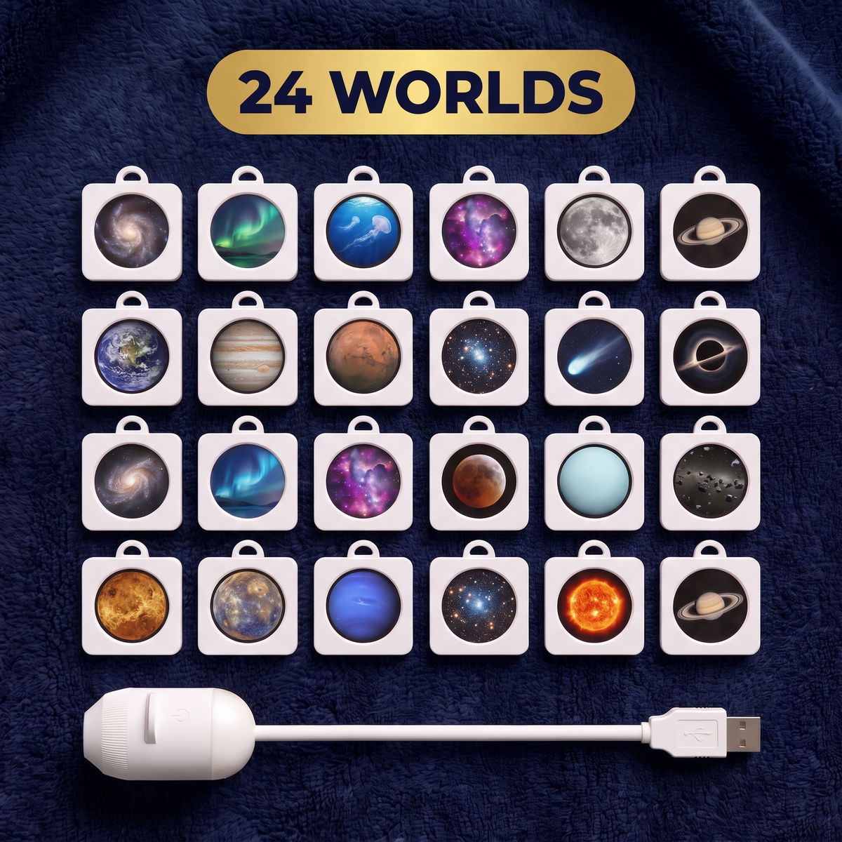 24 Worlds pack: ORBILO projector with 24 world discs