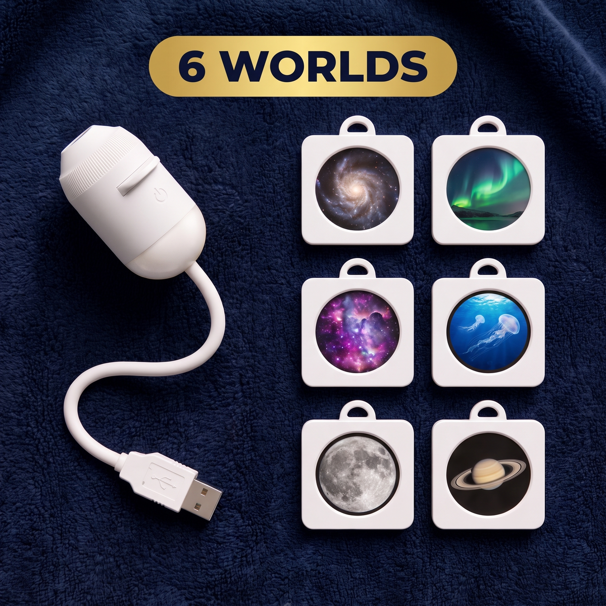 6 Worlds pack: ORBILO projector with 6 world discs